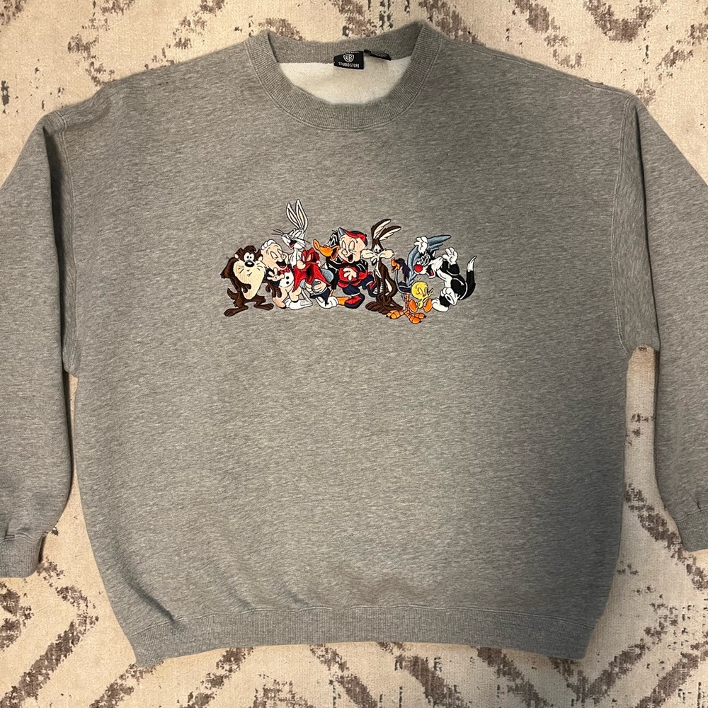 1996 Vintage Warner Bros grey crewneck